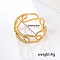 Hollow Brass Micro Pave Cubic Zirconia Cuff Rings for Women, Golden, Inner Diameter: 16mm~18mm