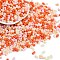 Glass Seed Beads, Round Hole, Peanut, Orange, 3.5x6x3.5mm, Hole: 0.8mm, about 4500pcs/pound