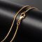 Brass Necklaces, Round Snake Chain, with Lobster Clasp, Golden, 17.52 inch, 1.2mm