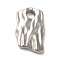 Non-Tarnish 304 Stainless Steel Pendants, Wave Rectangle Charms, Stainless Steel Color, 18x11x3mm, Hole: 3mm