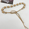 Imitation Leather Flower Brass Ring Link Chain Waist Belly Chains Belts for Women, Platinum, Moccasin, 1500mm