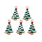 Rack Plating Alloy Enamel Pendants, Cadmium Free & Nickel Free & Lead Free, Light Gold, Christmas Tree, Dark Green, 26x15x3mm, Hole: 2mm
