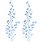 Polyester Flower Embroider Thread Iron on/Sew On Patches, Cloth Appliques, Light Sky Blue, 470x170x1.5mm
