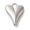 Brass Pendants, Cadmium Free & Nickel Free & Lead Free, Heart, Real Platinum Plated, 20x15.5x5mm, Hole: 2.5x4.5mm