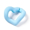 Opaque Acrylic Linking Rings, Quick Link Connectors, Macaron Color, Twisted Heart, for Curb Chain Making, Light Sky Blue, 18x20.5x8mm, Inner Diameter: 7.5x12mm