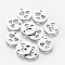 Non-Tarnish 201 Stainless Steel Charms, Flat Round with Heart, Stainless Steel Color, 11.8x1mm, Hole: 1.5mm