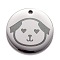 Non-Tarnish Stainless Steel Pendants, Manual Polishing, Flat Round with Dog, Stainless Steel Color, 20x1.4mm, Hole: 1.6mm