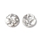 Non-Tarnish 304 Stainless Steel Charms, Textured, Flat Round Charm, Stainless Steel Color, 6x1mm, Hole: 1.2mm