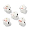 Handmade Lampwork Beads, Pig, White, 12~14x14x17mm, Hole: 2mm