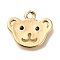 Brass Micro Pave Cubic Zirconia Pendants, Cadmium Free & Nickel Free & Lead Free, Little Bear Charms, Real 18K Gold Plated, 9.5x11x1mm, Hole: 1.2mm