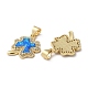 Латунные микро-паве синие подвески с фианитом KK-D057-03G-2