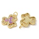 Латунные микропаве прозрачные подвески с фианитом KK-C045-30G-2