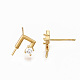 Серьги из латуни с микропейвом и прозрачным фианитом KK-S356-128G-NF-3