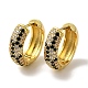 Серьги-кольца из латуни с микропаве из кубического циркония EJEW-B062-30G-1