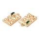 Латунные микро проложить кубического циркония подвески KK-C028-30G-2
