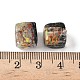 Запеченные бусины ручной работы из золотистого песка с росписью LAMP-P072-01B-02-3