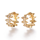 Серьги-кольца из латуни с микро-паве из фианита EJEW-F209-05G-1