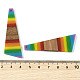Подвески Pride на тему радуги из смолы и орехового дерева WOOD-K012-08A-3