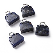 Натуральные латунные подвески из содалита KK-E274-01P-03