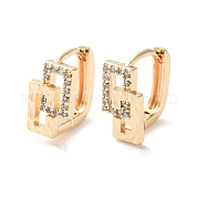 Серьги-кольца из латуни с прозрачным кубическим цирконием EJEW-S241-06G
