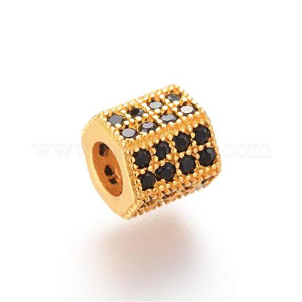 Латунные микро проложить кубического циркония бусы ZIRC-S053-YS012B-2-1