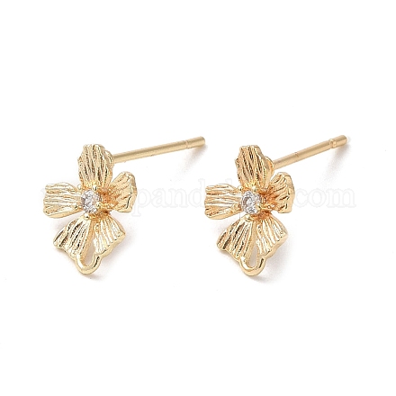 Латунные серьги-гвоздики из циркония KK-C028-09G-1