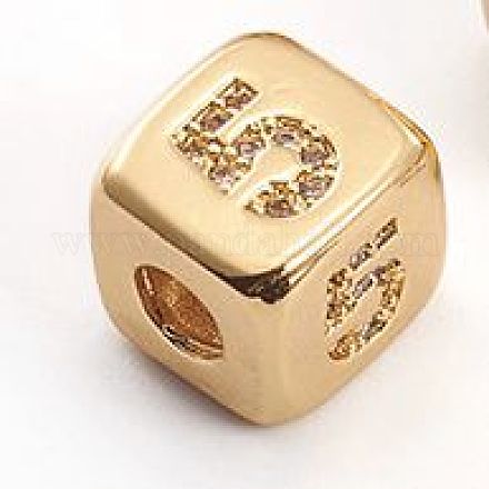Латунные микро проложить кубического циркония бусы ZIRC-L091-021G-05-1