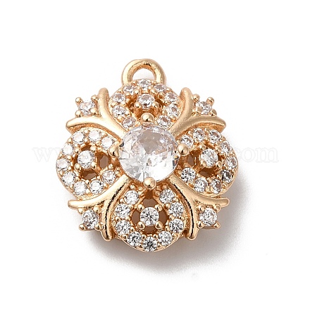 Латунные микропаве прозрачные подвески с фианитом KK-C062-058G-1