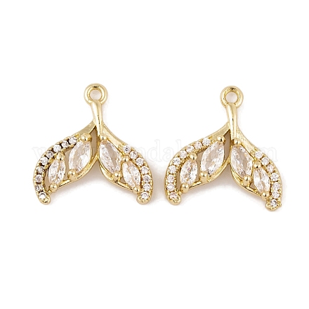 Латунные микропаве прозрачные кубические циркониевые подвески KK-L212-22G-1