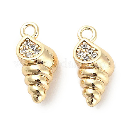 Латунные микропаве прозрачные подвески с фианитом KK-C054-03G-1