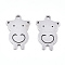 Non-Tarnish 201 Stainless Steel Pendants, Laser Cut, Bear, Stainless Steel Color, 21.5x14x0.9mm, Hole: 1.8mm