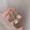 Plastic Imitation Pearl Tassel Earrings, Butterfly, Golden, Butterfly