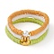 3Pcs 3 Styles Polymer Clay Heishi Beads Stretch Bracelets Sets, Stackable Bracelets, with Alloy Beads, Brass Beads and Glass Pearl Beads, Mixed Color, Inner Diameter: 2-1/8~2-3/8 inch(5.5~6.1cm), 1pc/style