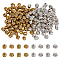 200Pcs 2 Colors Tibetan Style Alloy Beads, Lead Free & Cadmium Free, Barrel, Mixed Color, 6x6mm, Hole: 1.6mm, 100pcs/color