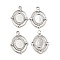 Non-Tarnish 304 Stainless Steel Pendant Cabochon Settings, Oval, Stainless Steel Color, Tray: 8.5x6.5mm, 21x16x2.5mm, Hole: 2.5mm