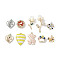 40Pcs 10 Styles Brass Enamel Charms, Cadmium Free & Nickel Free & Lead Free, with Glass, Long-Lasting Plated, Real 18K Gold Plated & Real Platinum Plated, Mixed Shapes, Mixed Color, 9~17.5x10~23x3~8.5mm, Hole: 0.8~3x0.8~1mm, 4pcs/set