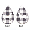 PU Leather Big Puppy Pendants, Teardrop with Dog Silhouette, White, 69.5x44x2mm, Hole: 1.5mm