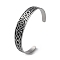 304 Stainless Steel Cuff Bangles, Enamel Trinity Knot Open Bangle, Stainless Steel Color, Inner Diameter: 2-1/4x2-5/8 inch(5.6x6.6cm)