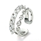 Brass Micro Pave Cubic Zirconia Ring, Long-Lasting Plated, Platinum, US Size 7 1/4(17.5mm)