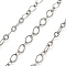 304 Stainless Steel Textured Oval Link Chains, Unwelded, Stainless Steel Color, 8.5x6x1mm