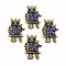 Alloy Pendants, with Blue Rhinestone, Cadmium Free & Lead Free, Owl, Antique Bronze, 42x28.5x5mm, Hole: 2mm