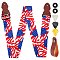 1 Set Guitar Accessory Set, with Polyester & PU Leather Strap, Microfiber & Iron Neck Strap, Silicone Strap Buckle, Plastic Guitar Picks, Flag, 80~137cm, 50mm, 7pcs/set