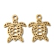 Ion Plating(IP) 304 Stainless Steel Pendants, Laser Cut, Tortoise Charms, Golden, 16x12x1mm, Hole: 1.6mm