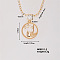 Fashion Brass Rhinestones Flat Round Pendant Necklace for Women, Unique and Versatile, Golden, 15.75 inch(400mm)
