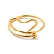 201 Stainless Steel Wrapped Fing Rings for Women, Hollow Heart, Golden, 1.2~3.5mm, Inner Diameter: US Size 8(18.1mm), Heart: 12.5x15.5mm