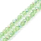 Electroplate Transparent Glass Beads Strands, AB Color Plated, Faceted, Rondelle, Green, 5.5x4mm, Hole: 1mm, about 100pcs/strand, 17.01''(43.2cm)