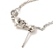 Brass Cable Chain Adjustable Slider Necklaces, Platinum, 18.31 inch(46.5cm)
