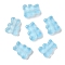 Transparent Spray Paint Glass Beads, Bear, Light Sky Blue, 10x8x4mm, Hole: 1mm