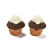 Resin Cabochons, Ice Cream, Coconut Brown, 24.5x23mm