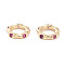 Brass Pave Cubic Zirconia Linking Rings, Cadmium Free & Nickel Free & Lead Free, Ring, Real 18K Gold Plated, Deep Pink, 8x8x1.5mm, Inner Diameter: 4.5mm